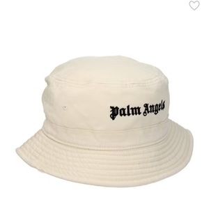 PALM ANGELS BEIGE CLASSIC LOGO BUCKET HAT